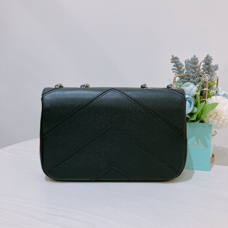 TK2051 香奈兒 17P Chevron Macro Caviar Shoulder Bag 24cm Black X GHW-2