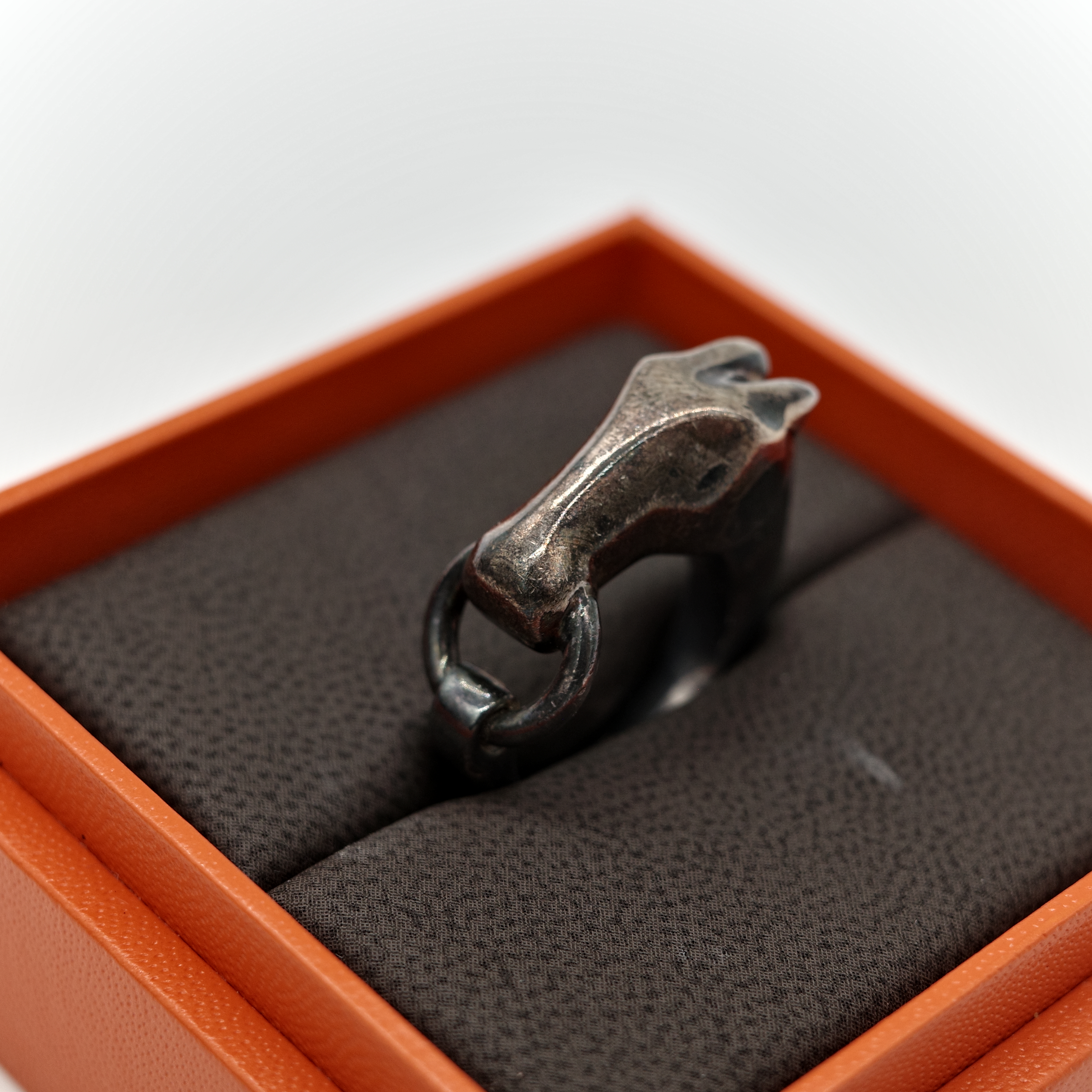 Hermès 愛馬仕 Ag925 銀 馬頭 戒指 50-10
