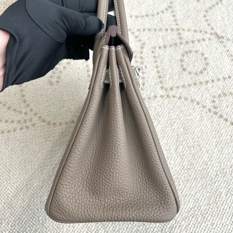 ✨閒置新Hermes/愛馬仕 birkin25大象灰手提包斜背包 銀扣togo皮 B刻❤️正品保障-2