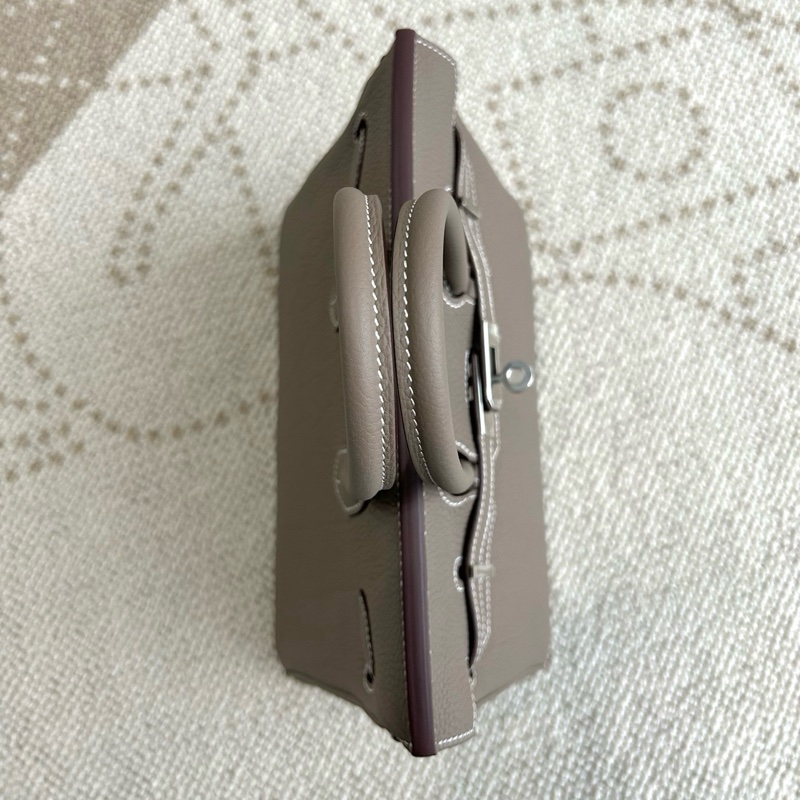✨閒置新Hermes/愛馬仕 birkin25大象灰手提包斜背包 銀扣togo皮 B刻❤️正品保障-4
