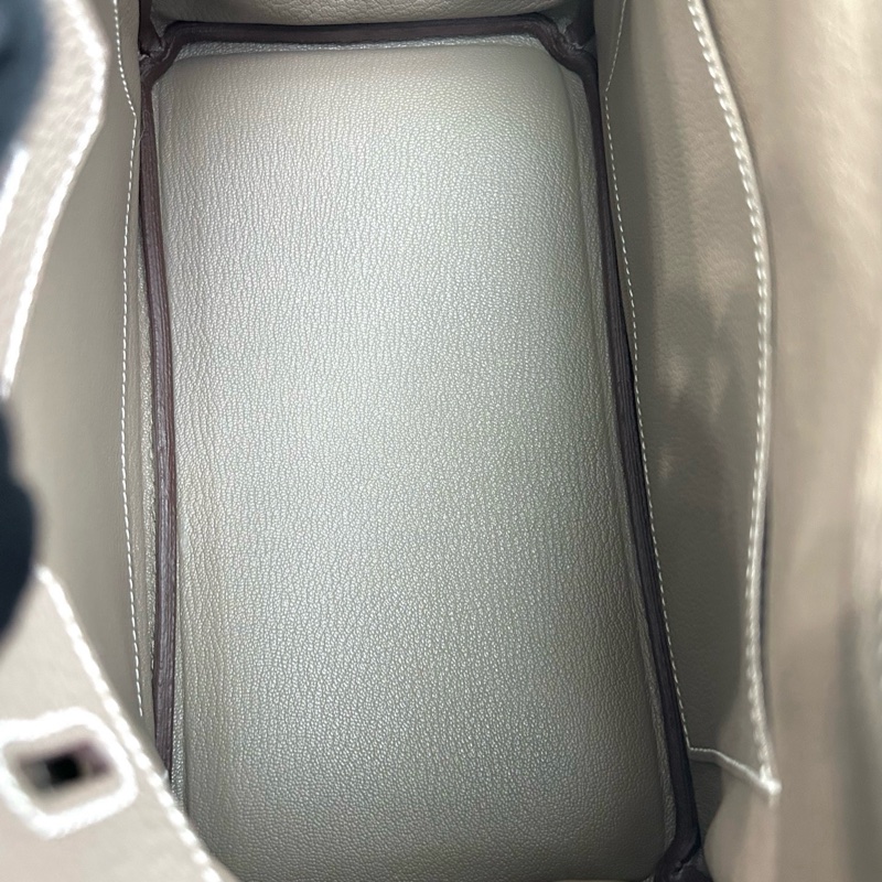 ✨閒置新Hermes/愛馬仕 birkin25大象灰手提包斜背包 銀扣togo皮 B刻❤️正品保障-6