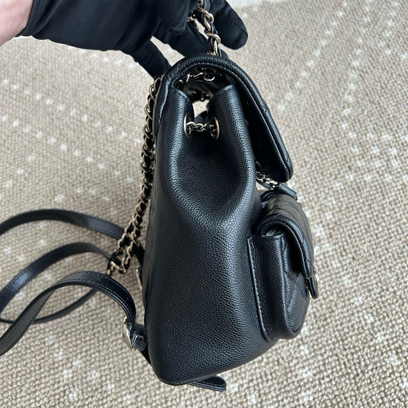 99新✨Chanel/香奈兒 duma雙肩包黑金荔枝皮中號 25年芯片款❤️正品保障-2