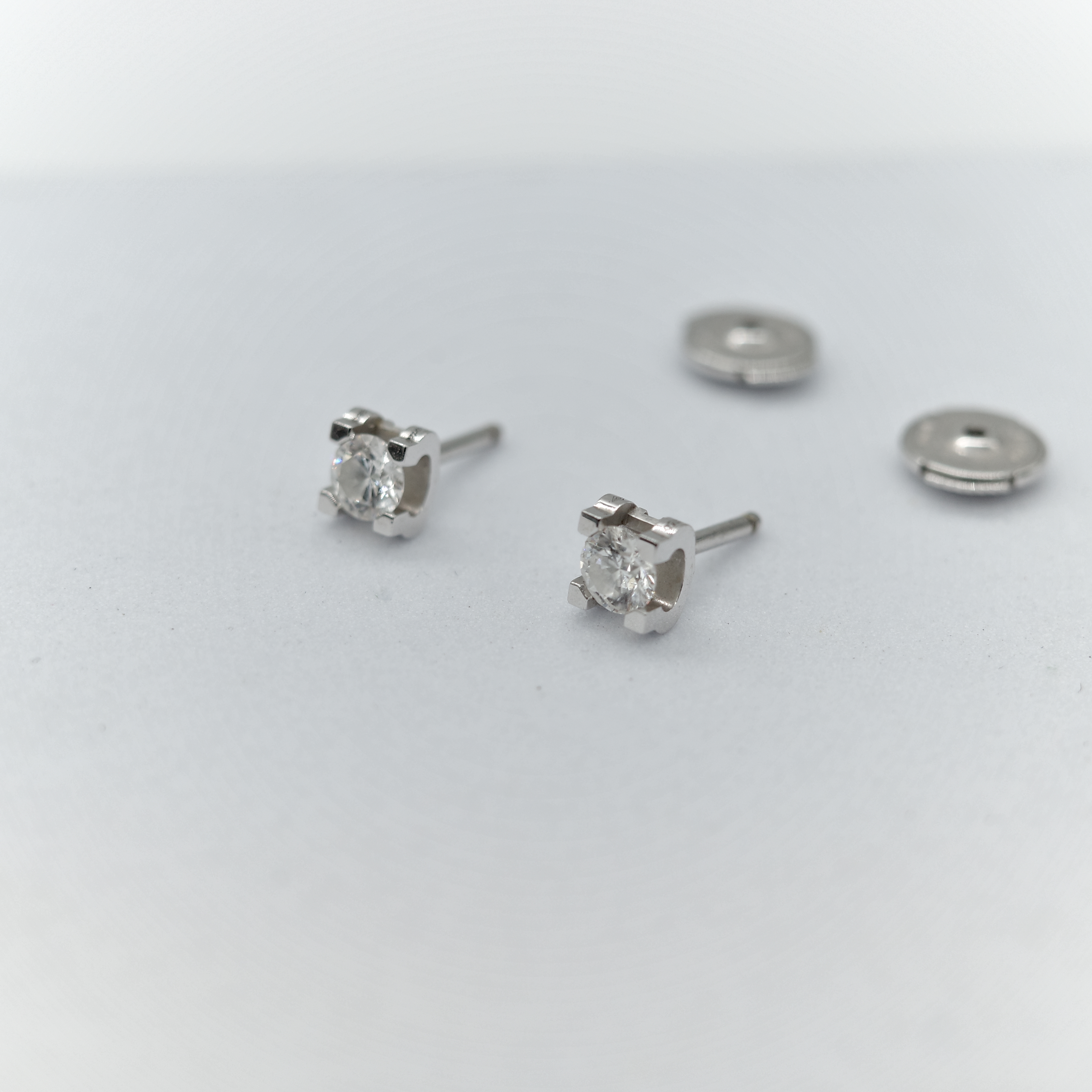 Cartier 卡地亞 C de Cartier 18K白金 鑽石 耳環-2