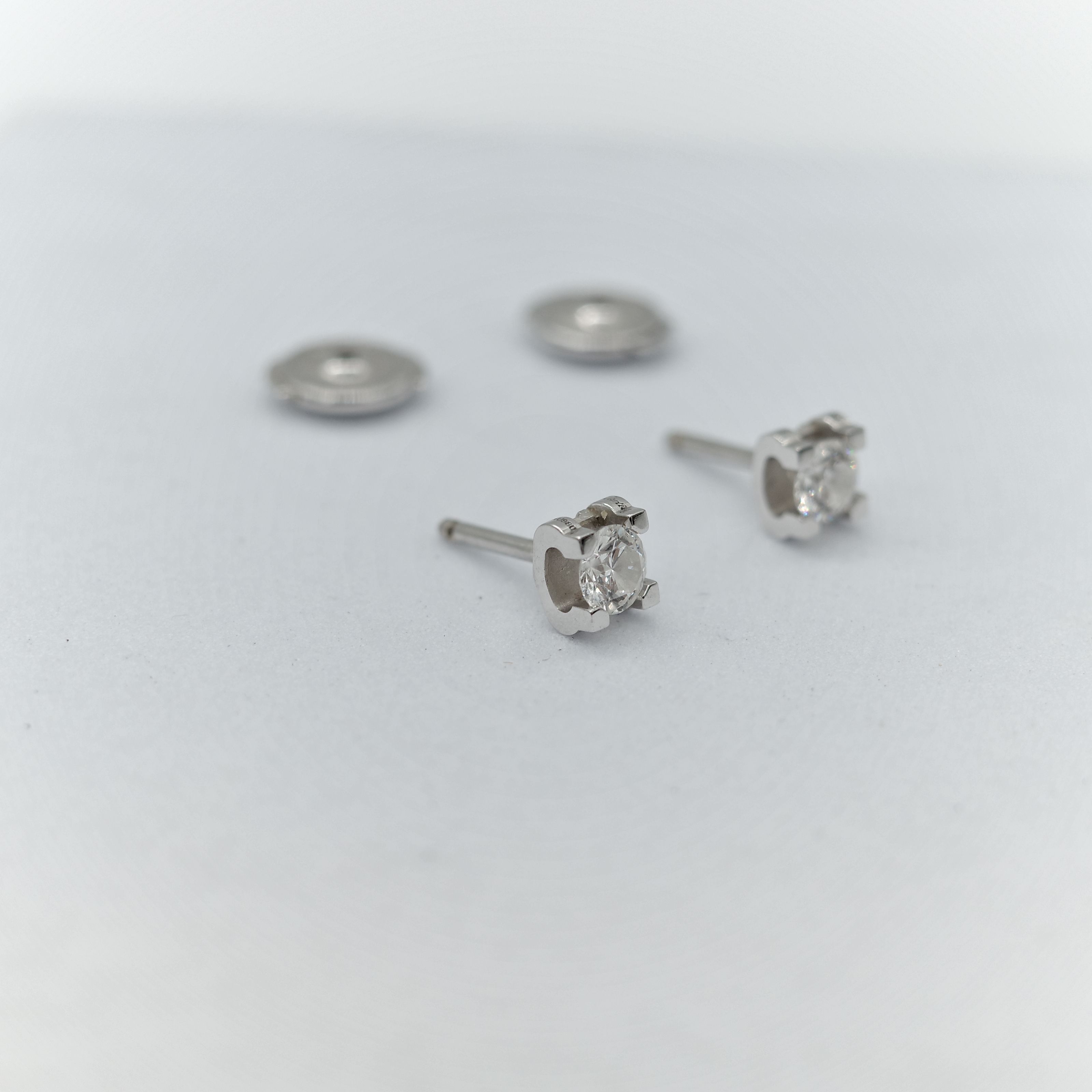 Cartier 卡地亞 C de Cartier 18K白金 鑽石 耳環-3