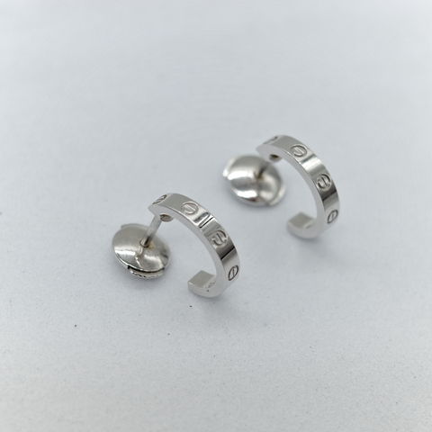 Cartier 卡地亞 18K Love 白金 環形耳環