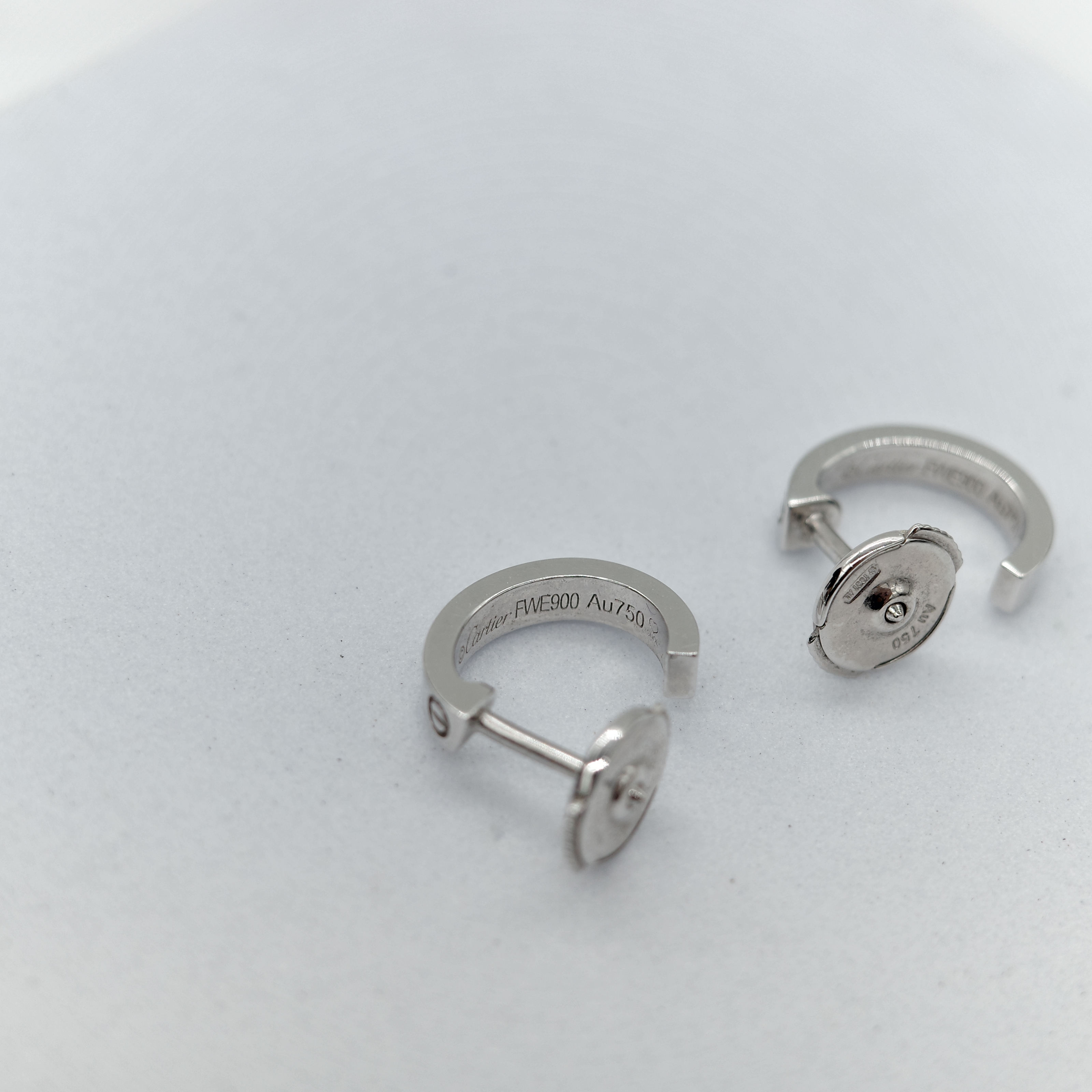 Cartier 卡地亞 18K Love 白金 環形耳環-4