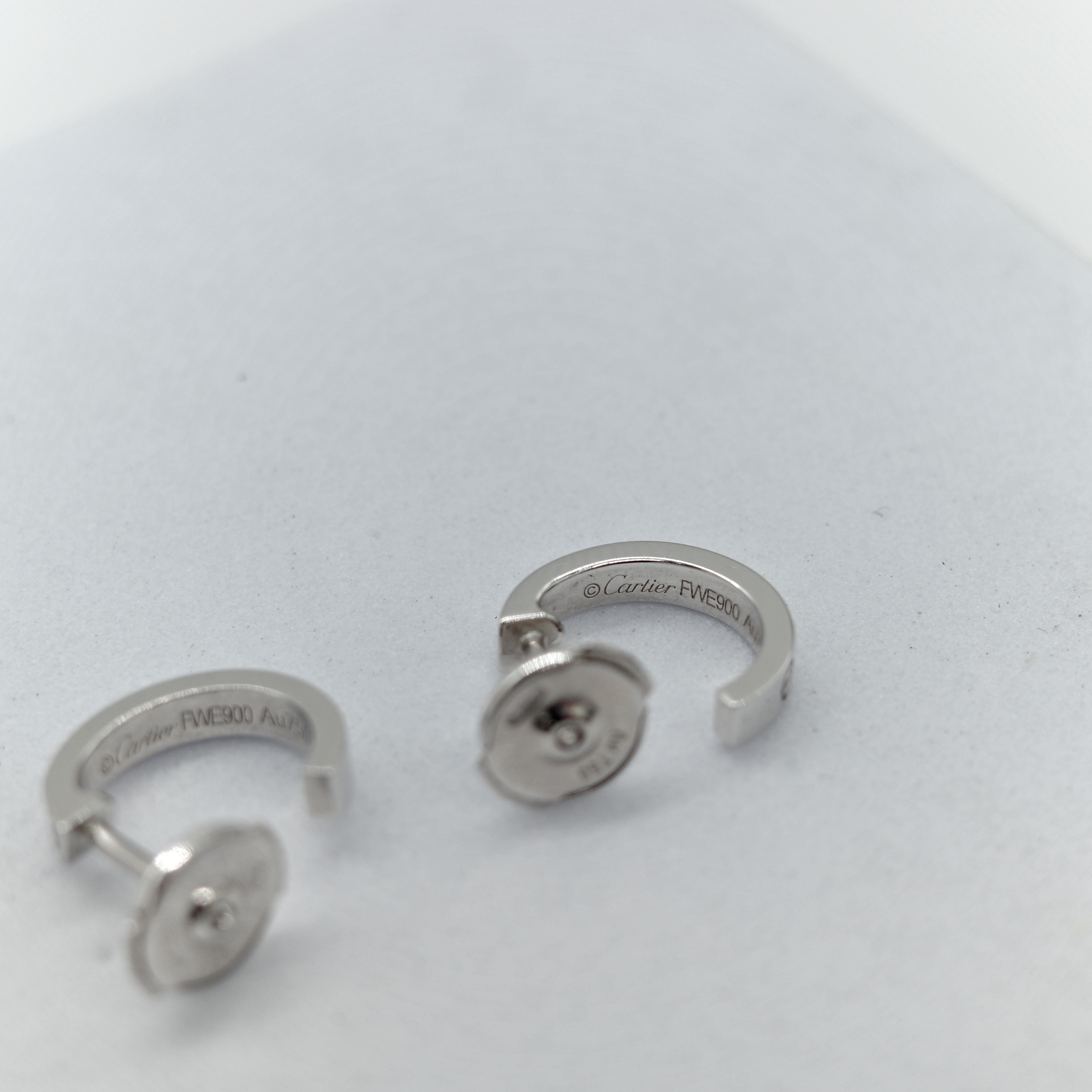 Cartier 卡地亞 18K Love 白金 環形耳環-5