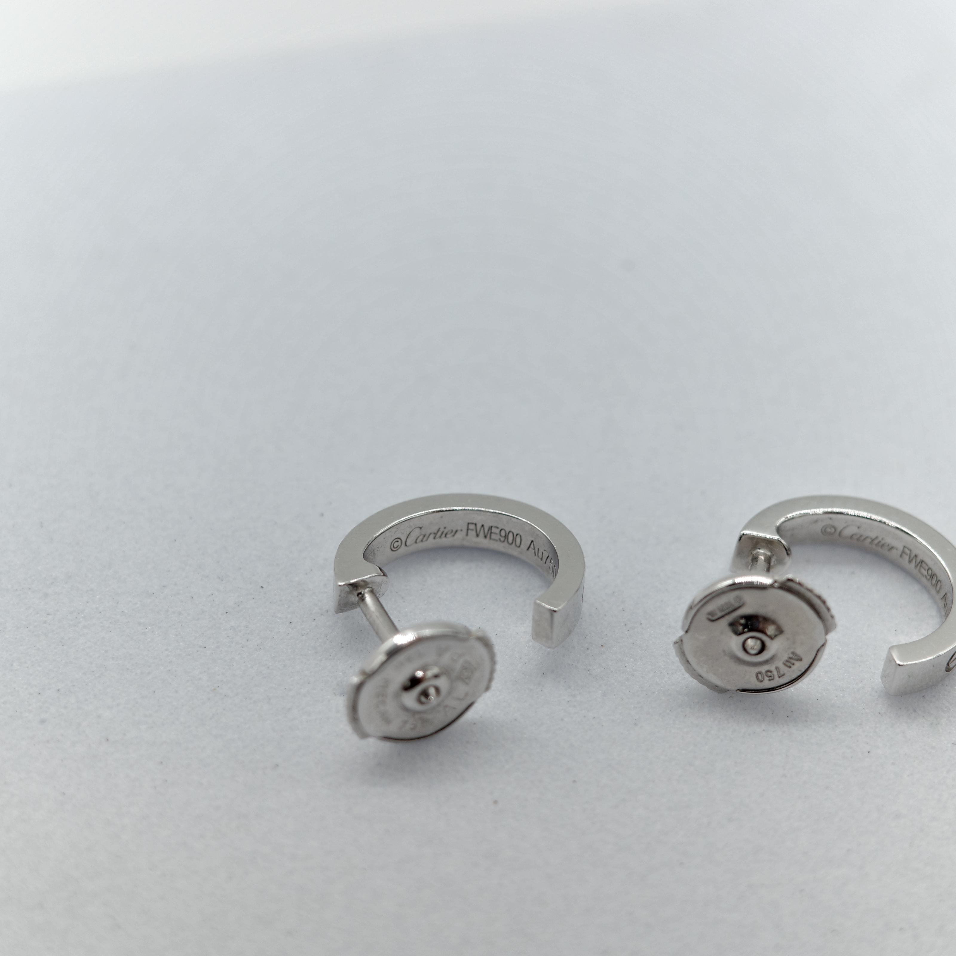 Cartier 卡地亞 18K Love 白金 環形耳環-6