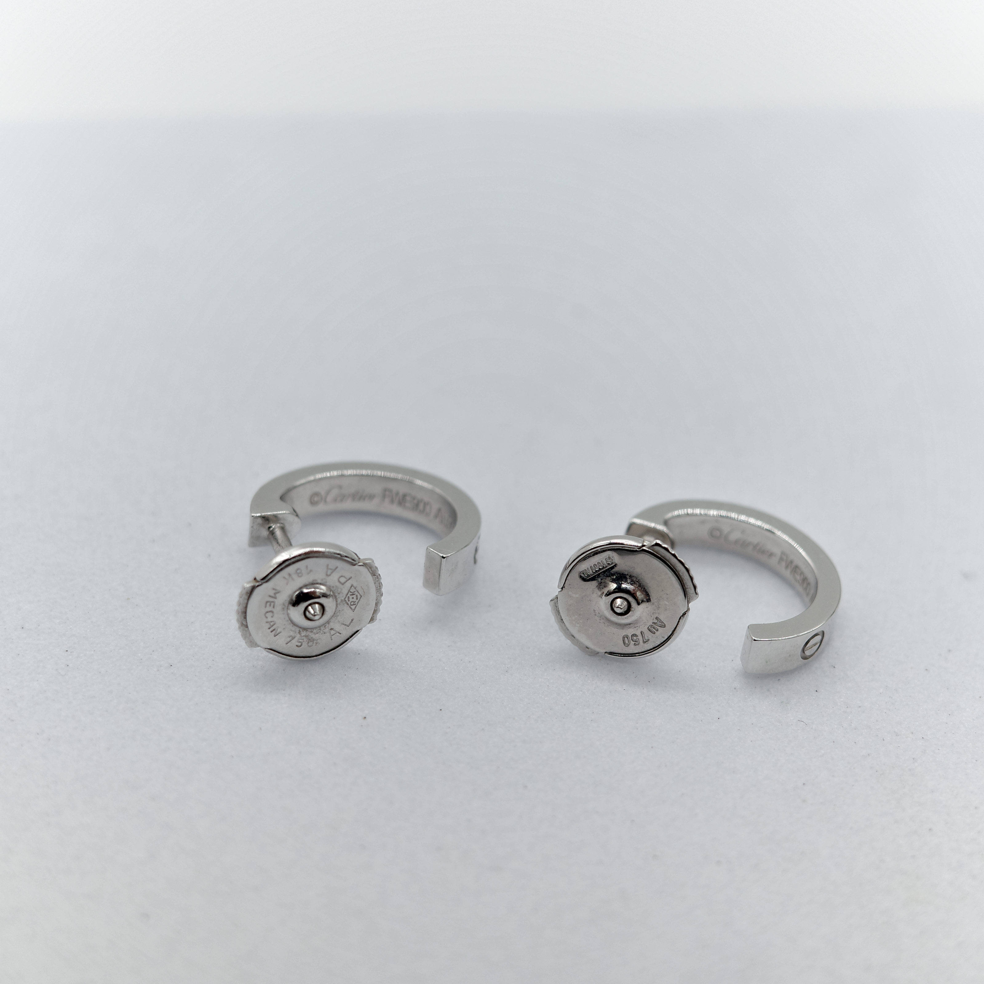 Cartier 卡地亞 18K Love 白金 環形耳環-7