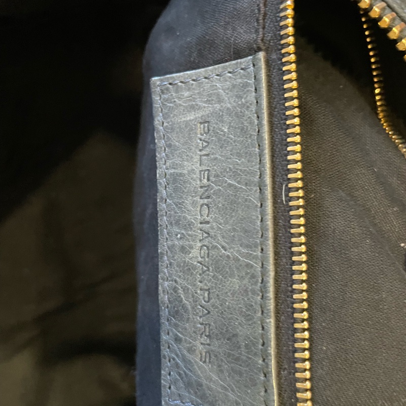 Balenciaga 巴黎世家 Giant Work 灰藍色機車包-9