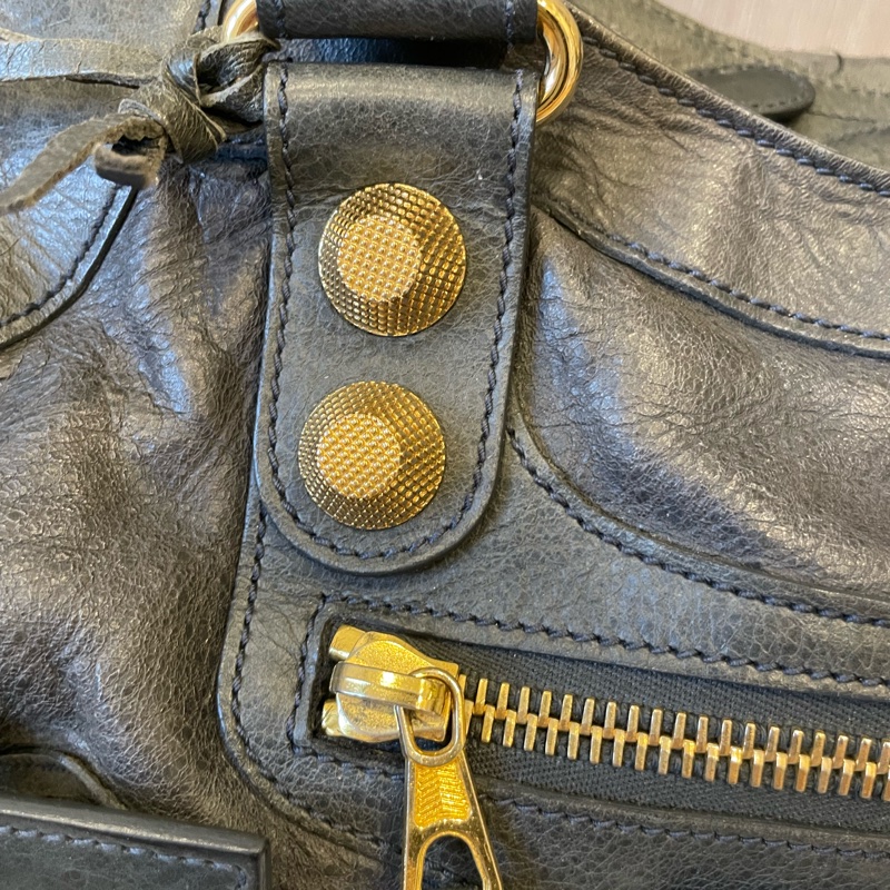 Balenciaga 巴黎世家 Giant Work 灰藍色機車包-18
