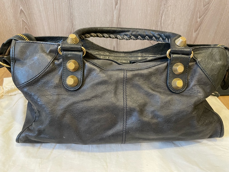 Balenciaga 巴黎世家 Giant Work 灰藍色機車包-19