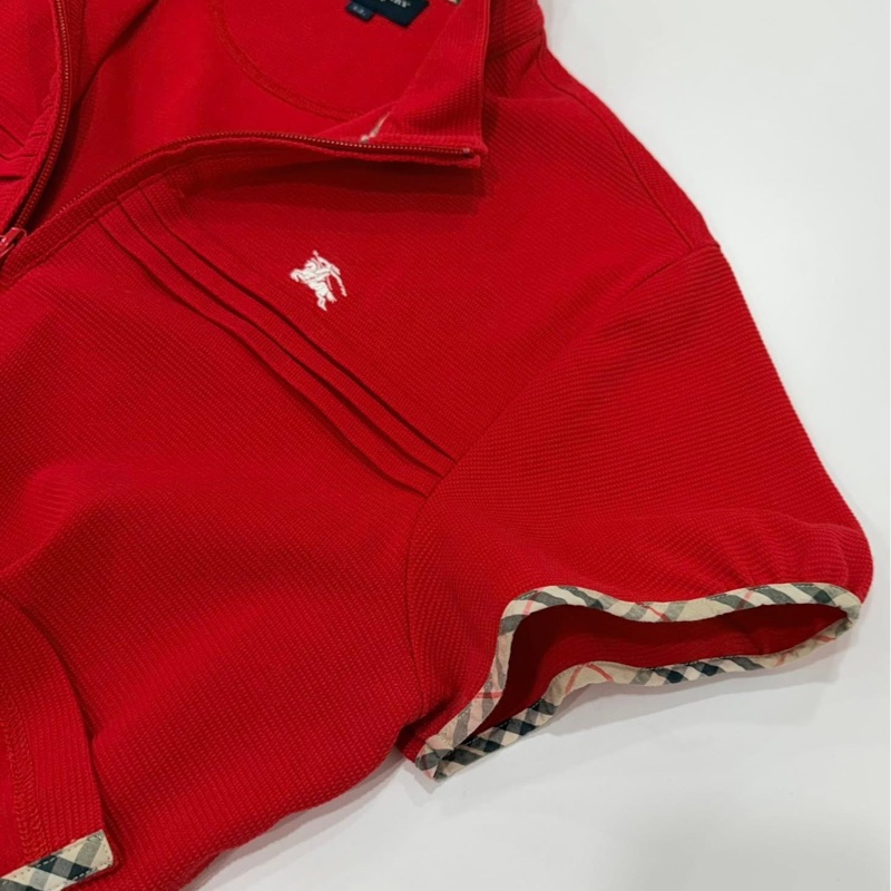 BURBERRY GOLF 經典格紋滾邊立領上衣-5