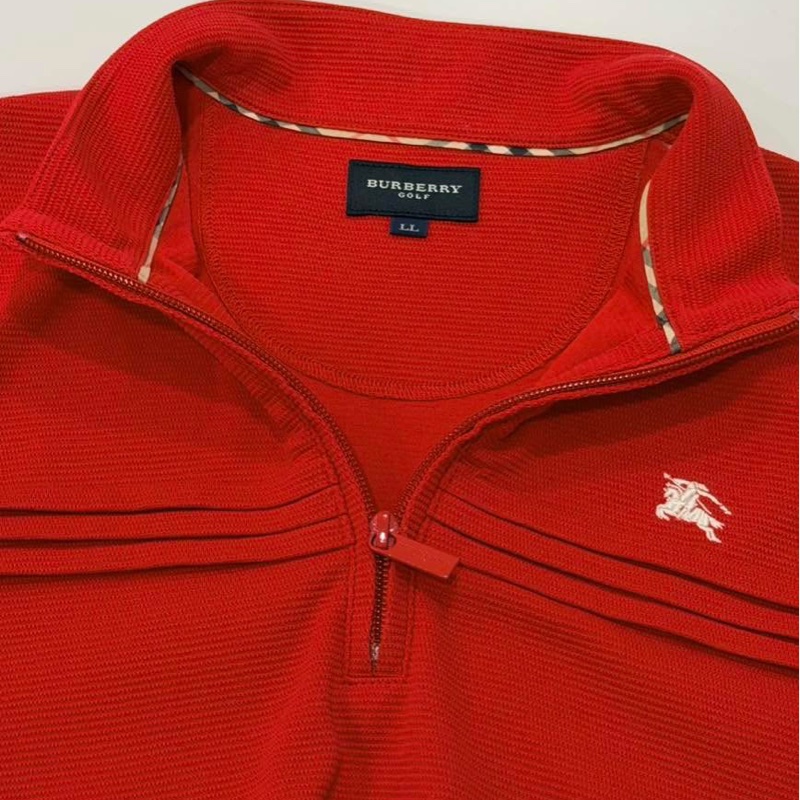 BURBERRY GOLF 經典格紋滾邊立領上衣-8
