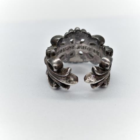 Chrome Hearts 克羅心 925純銀 鳶尾花 十字 戒指