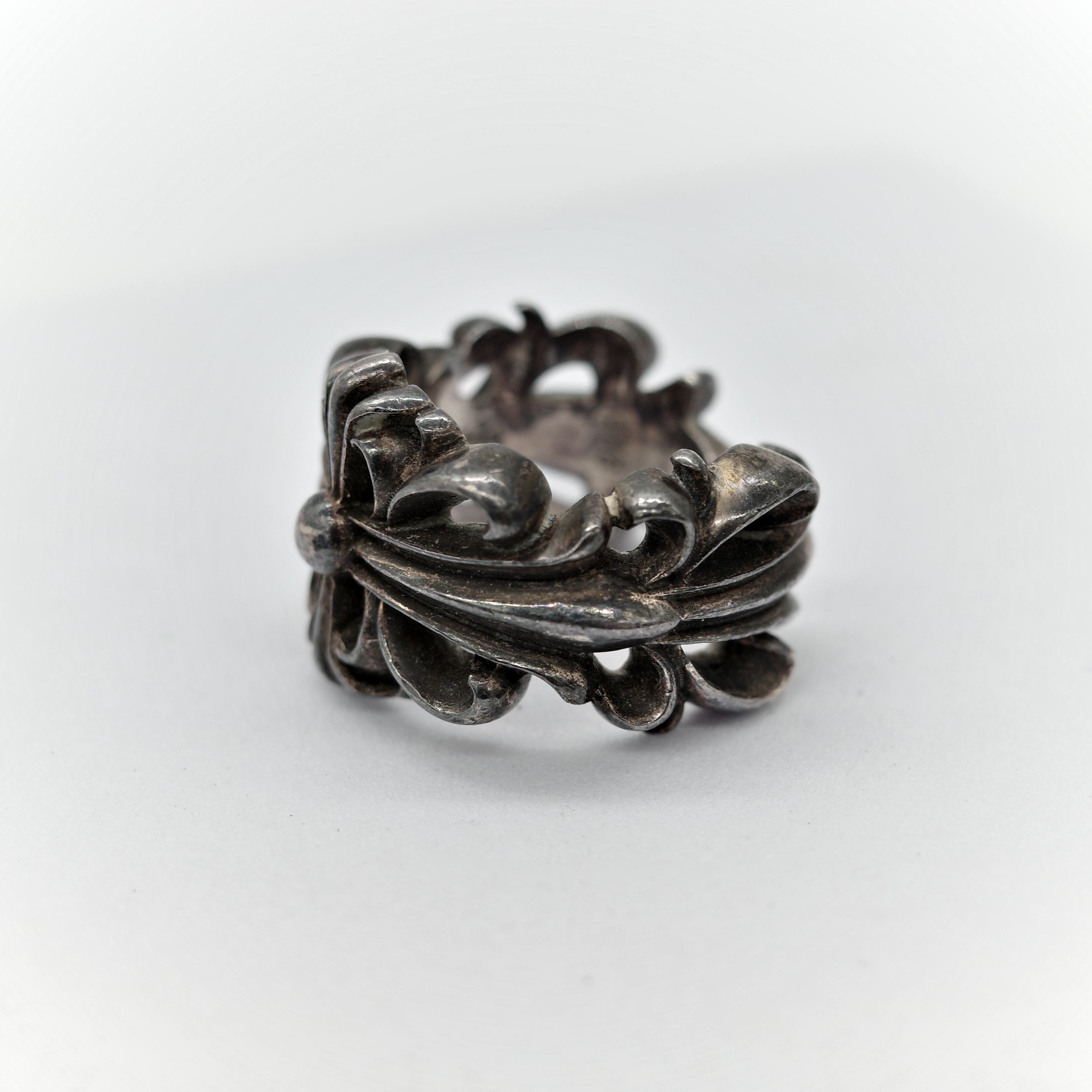Chrome Hearts 克羅心 925純銀 鳶尾花 十字 戒指-1