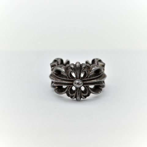 Chrome Hearts 克羅心 925純銀 鳶尾花 十字 戒指