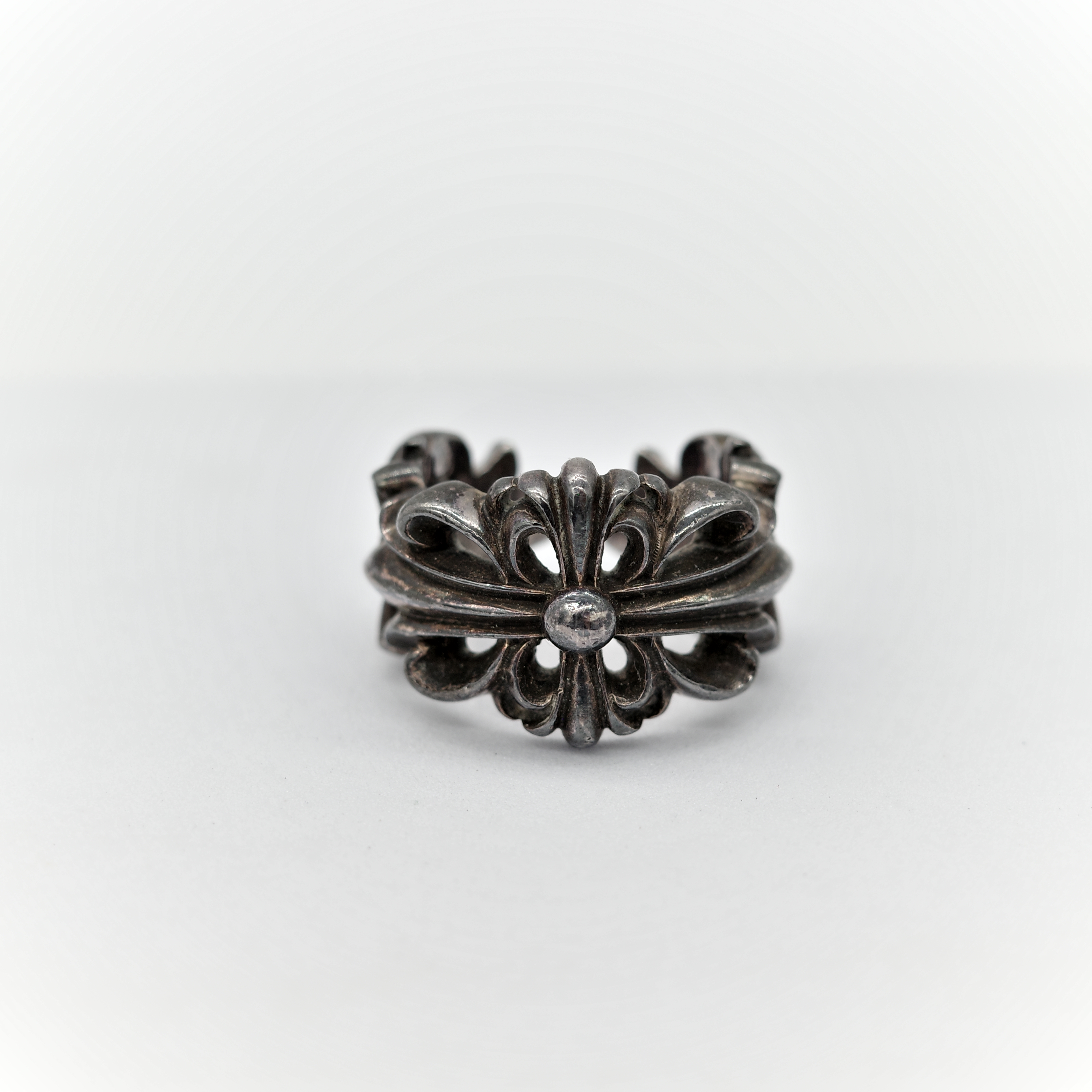 Chrome Hearts 克羅心 925純銀 鳶尾花 十字 戒指-3