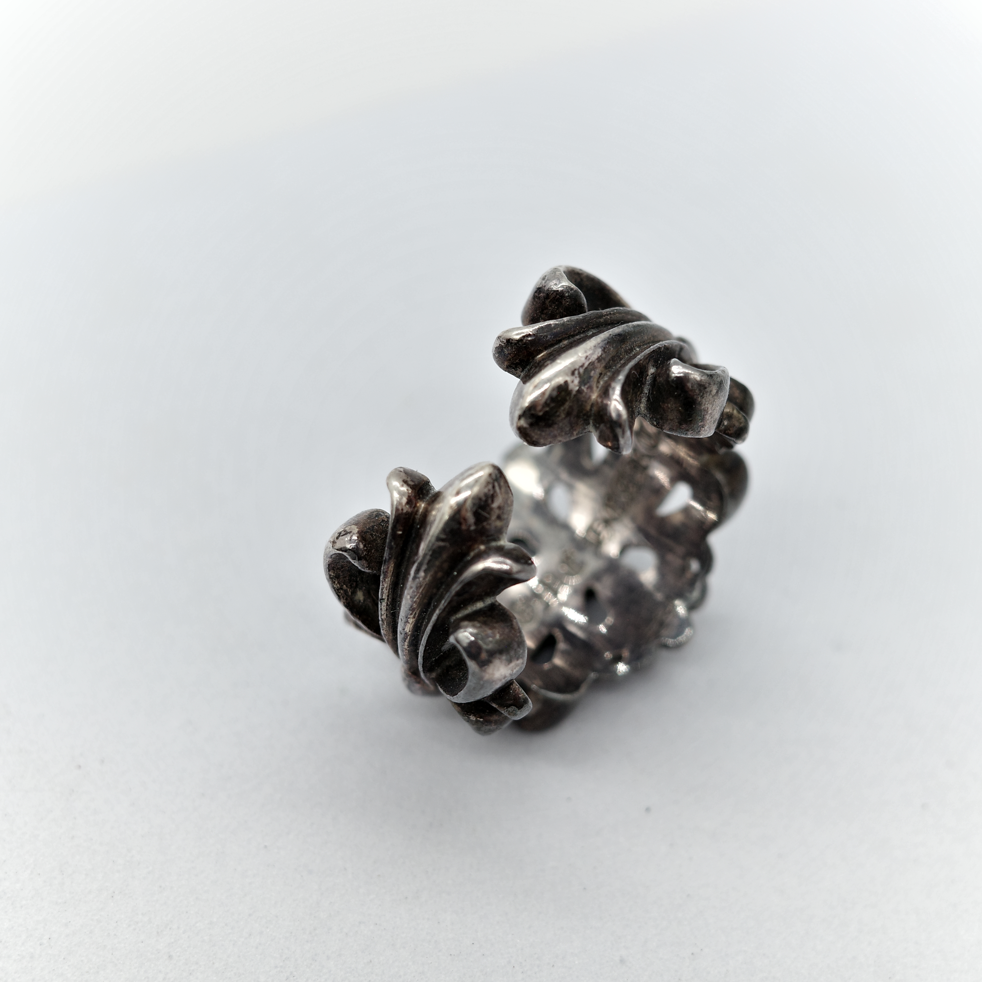 Chrome Hearts 克羅心 925純銀 鳶尾花 十字 戒指-4