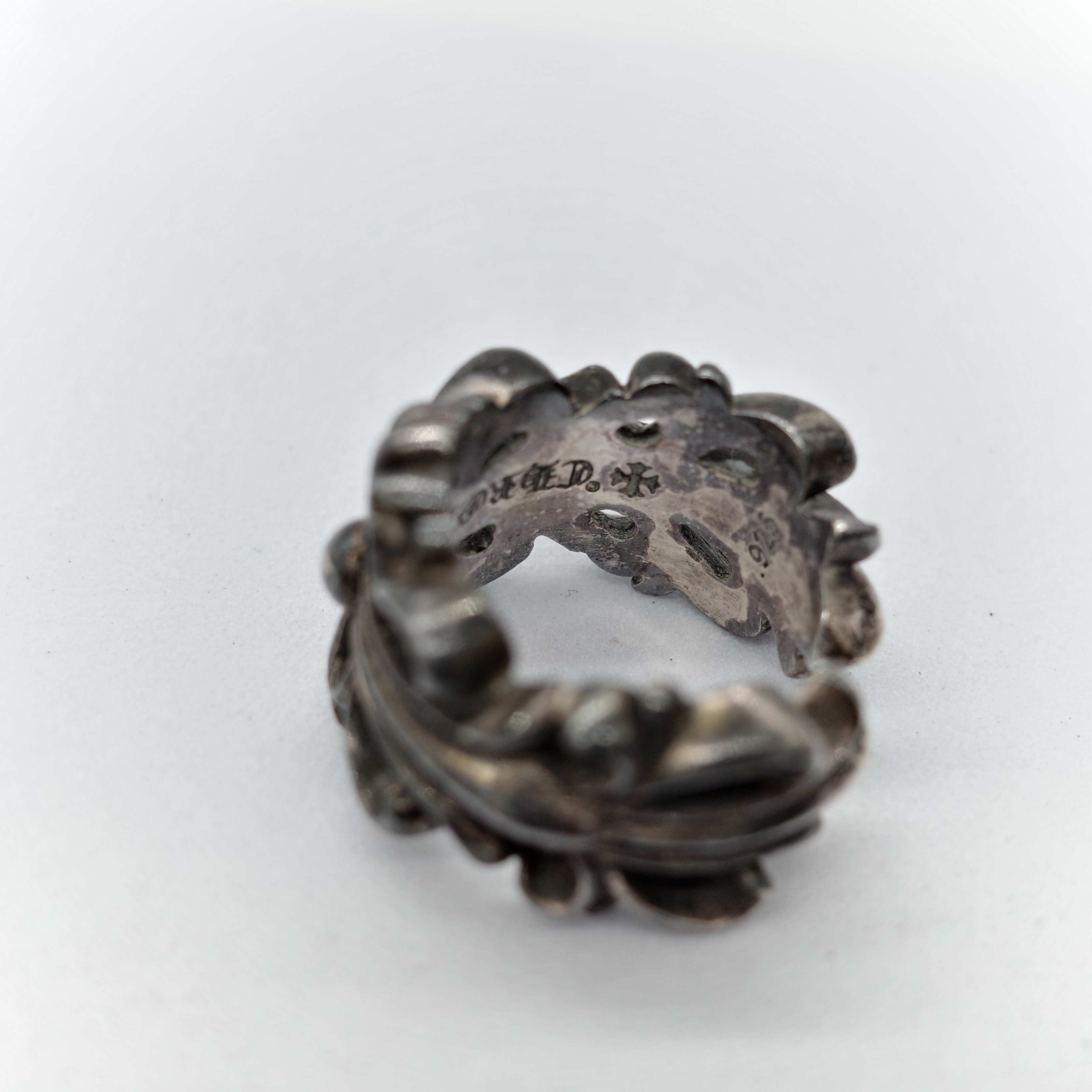 Chrome Hearts 克羅心 925純銀 鳶尾花 十字 戒指-5