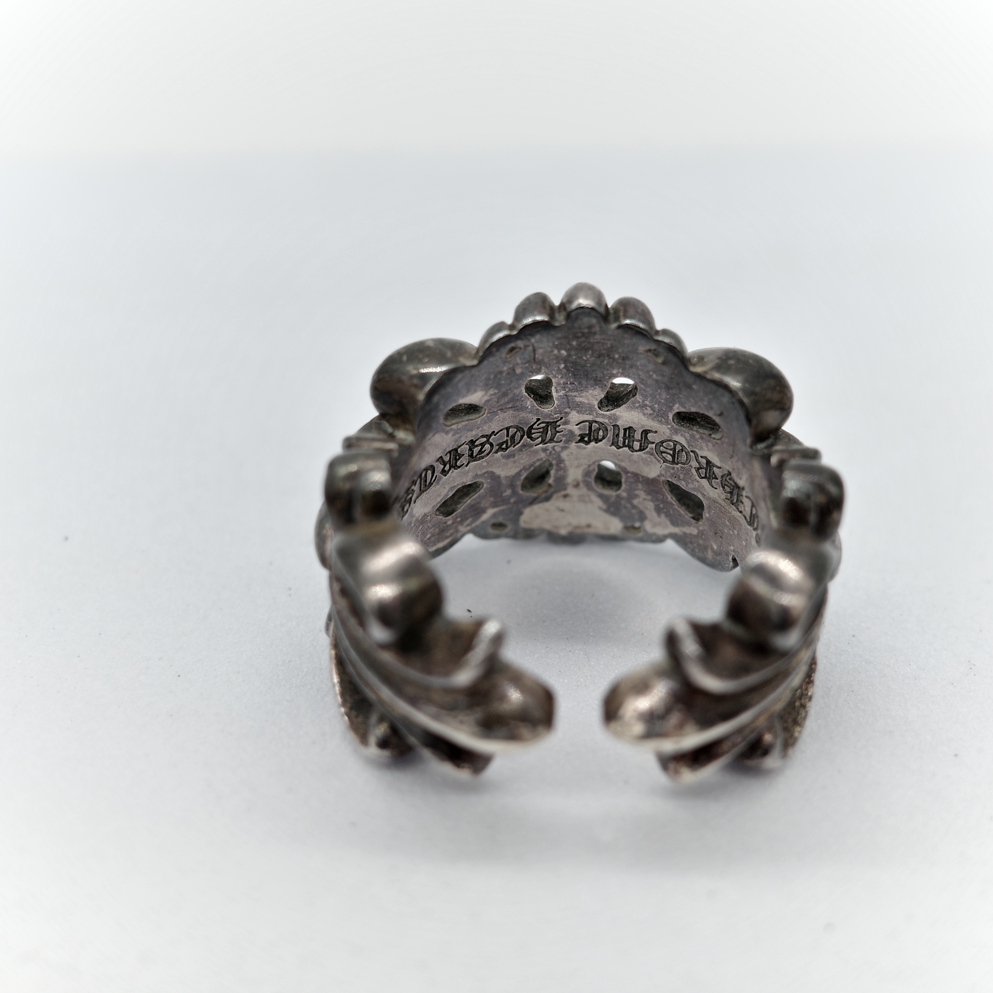 Chrome Hearts 克羅心 925純銀 鳶尾花 十字 戒指-7
