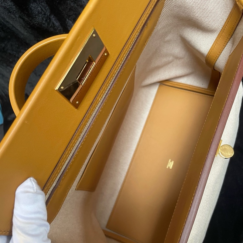 99新✨HERMES /愛馬仕2424金棕配色手拎包手提包Z刻21年💛正品保障-8