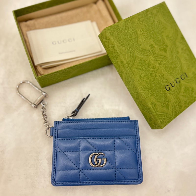 GUCCI 627064 GG Marmont 絎縫零錢鑰匙卡包(近新閒置)-0
