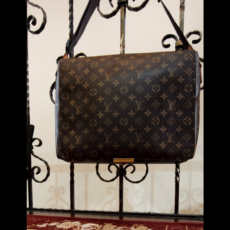 【經典絕版】LV Louis Vuitton M45257 原花掀蓋斜背包/公事包-附原廠盒-7