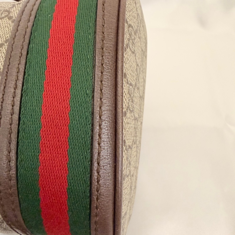 Gucci pvc咖牛皮ophidia小水桶包-19