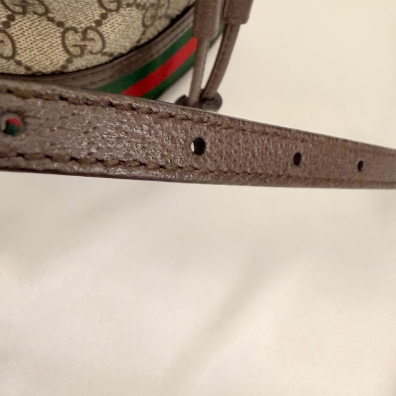 Gucci pvc咖牛皮ophidia小水桶包-42