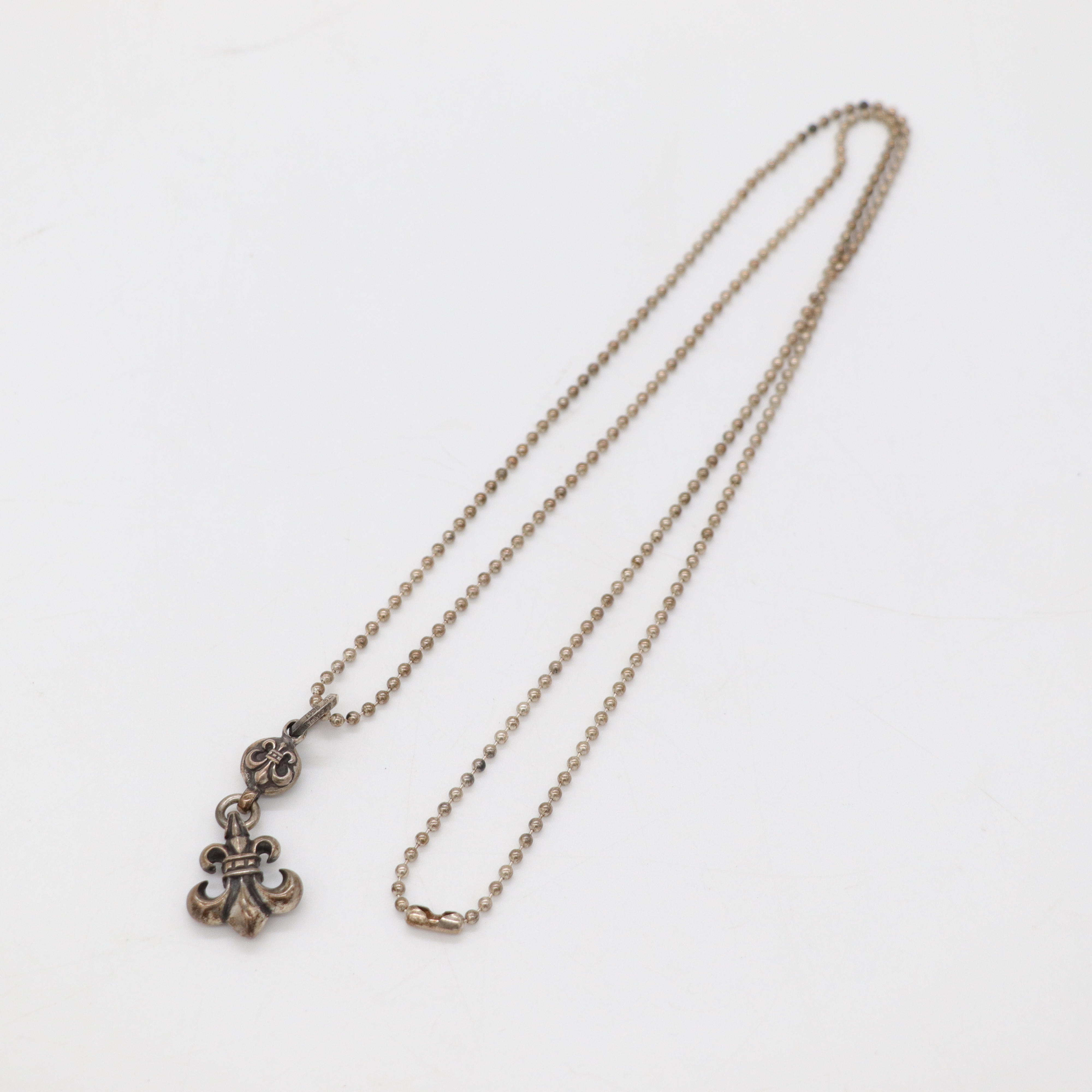 Chrome Hearts 克羅心 925銀 球型鍊 鳶尾花 項鍊-1