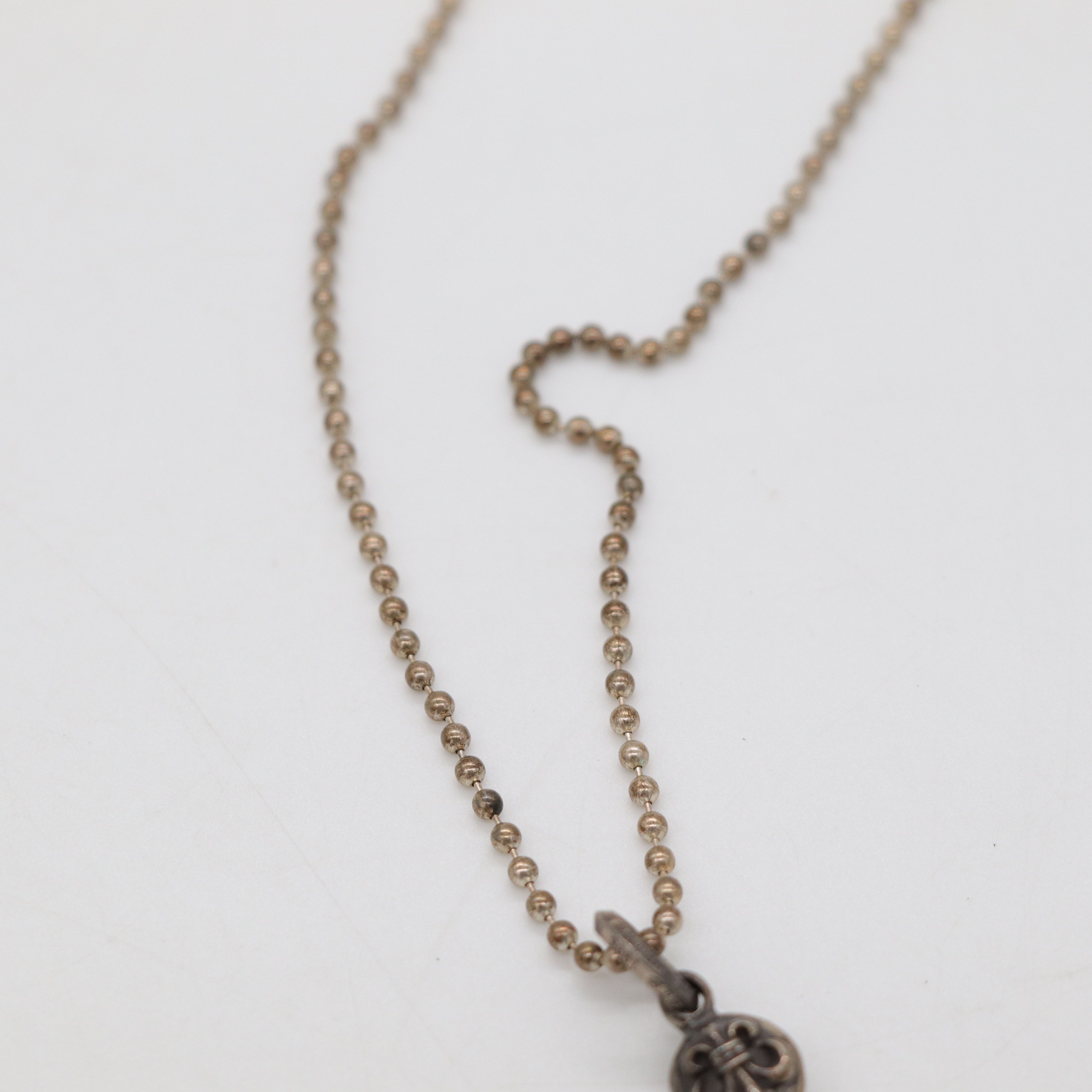 Chrome Hearts 克羅心 925銀 球型鍊 鳶尾花 項鍊-2