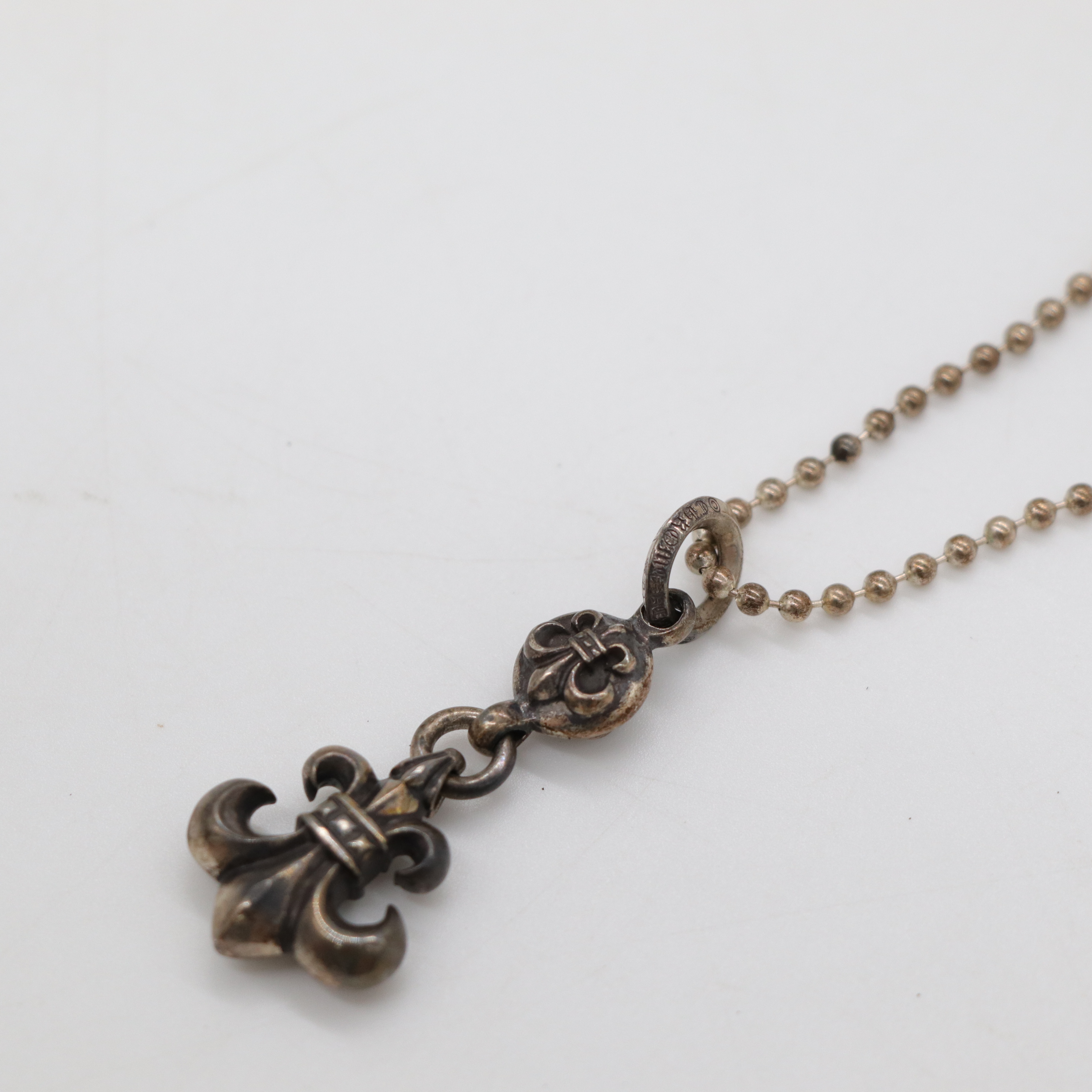 Chrome Hearts 克羅心 925銀 球型鍊 鳶尾花 項鍊-5