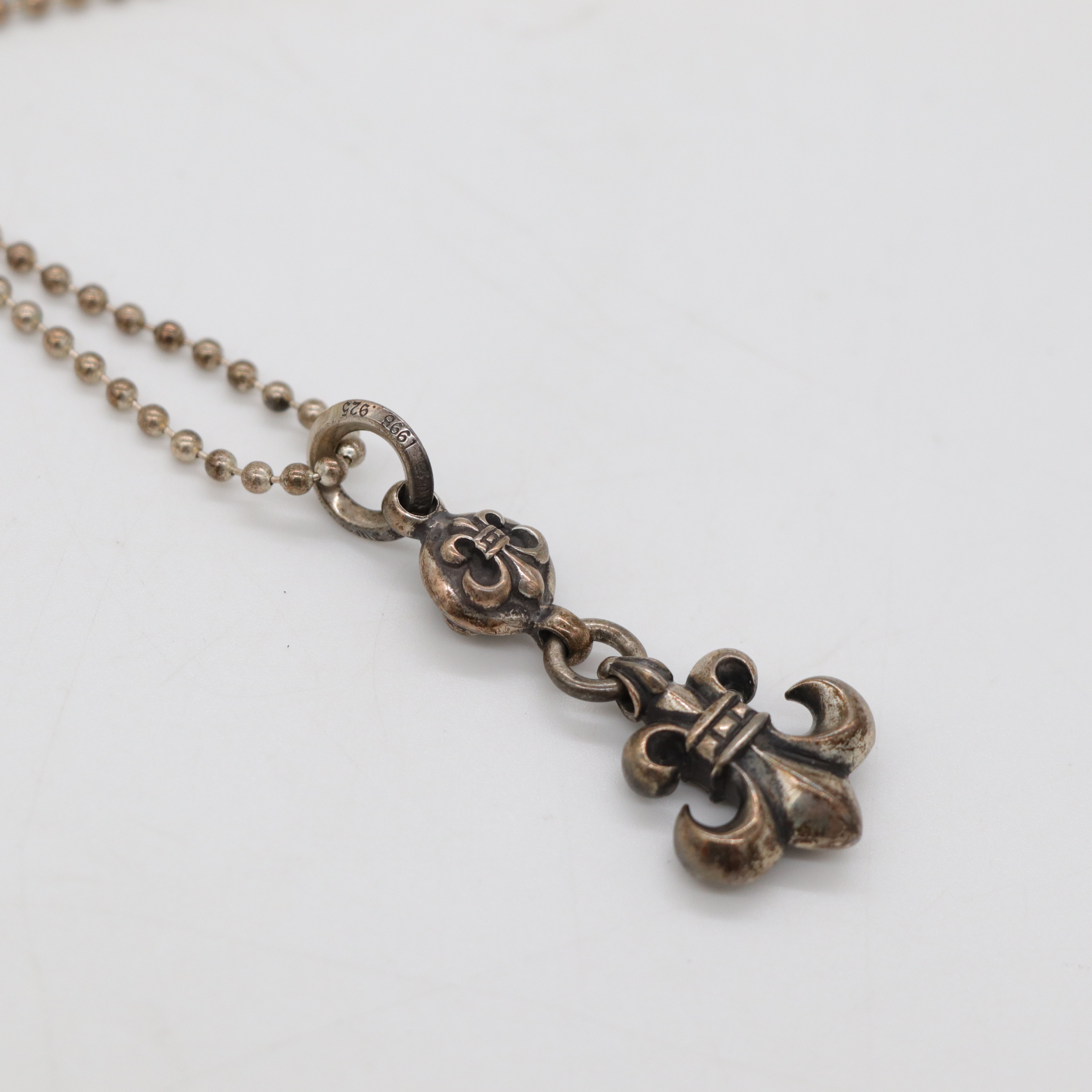 Chrome Hearts 克羅心 925銀 球型鍊 鳶尾花 項鍊-6