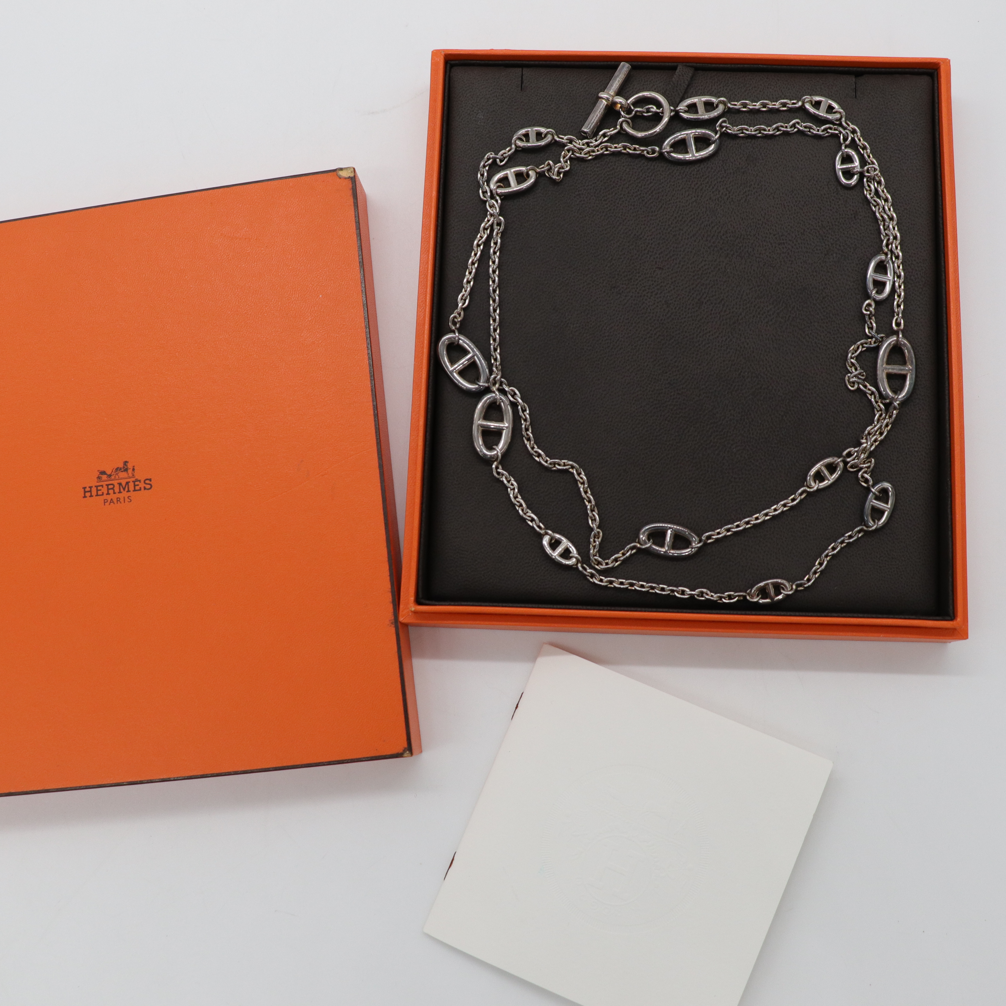 Hermès 愛馬仕18K 白金 Farandole 豬鼻子 項鍊 長項鍊-11