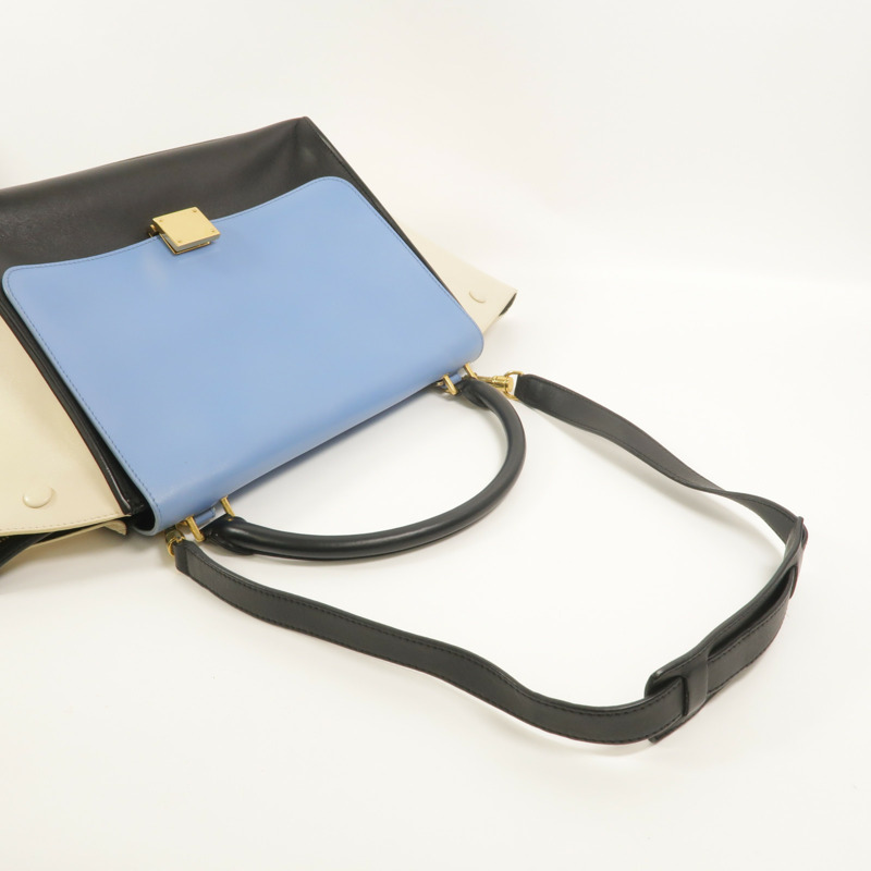 CELINE 牛皮皮革Trapeze手挽肩背兩用袋-8