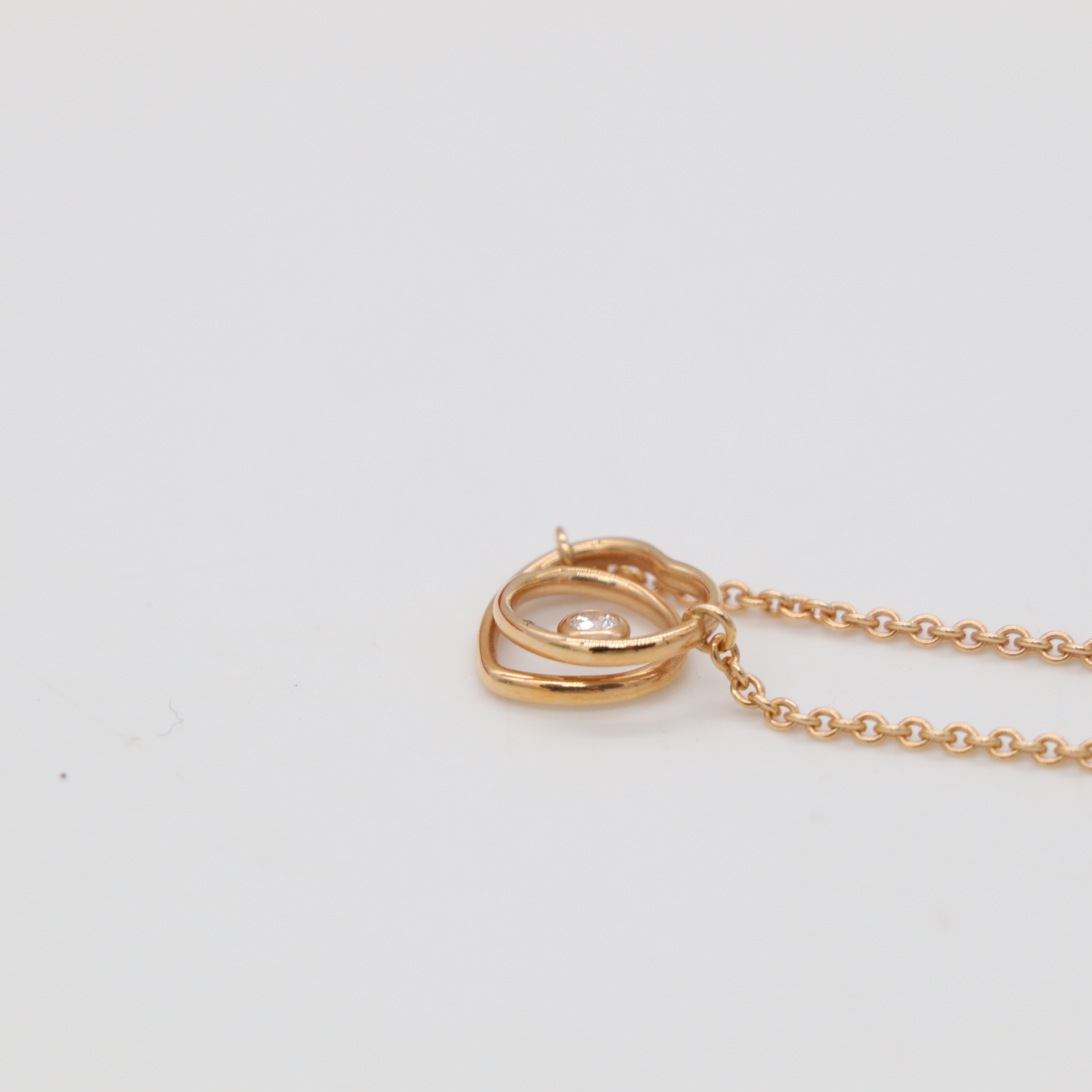 Hermès 愛馬仕 Vertige Cœur 18K 玫瑰金 愛心 不規則 單鑽 項鍊-3