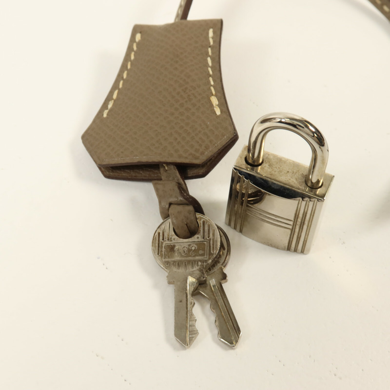 HERMES Epsom皮革Haut A Courroies 36手挽袋Etoupe-15