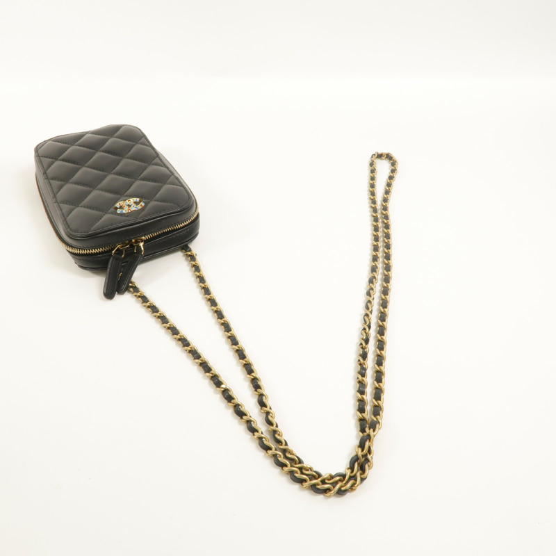 CHANEL 羊皮皮革Phone Bag鏈帶肩背袋-7
