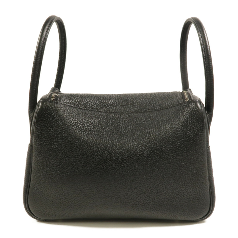 HERMES Clemence皮革Lindy 26手挽肩背兩用袋Noir-1