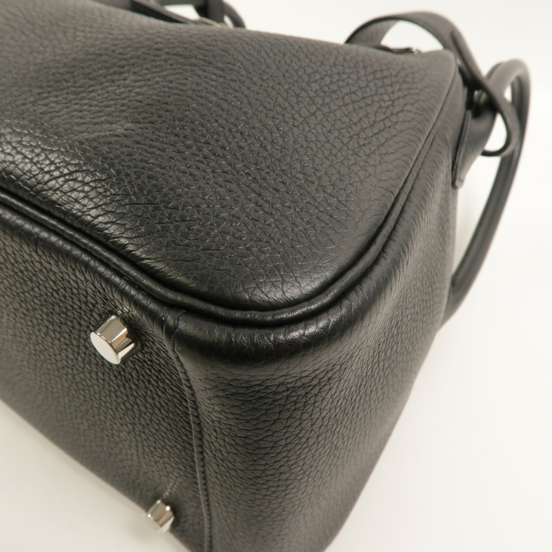 HERMES Clemence皮革Lindy 26手挽肩背兩用袋Noir-9