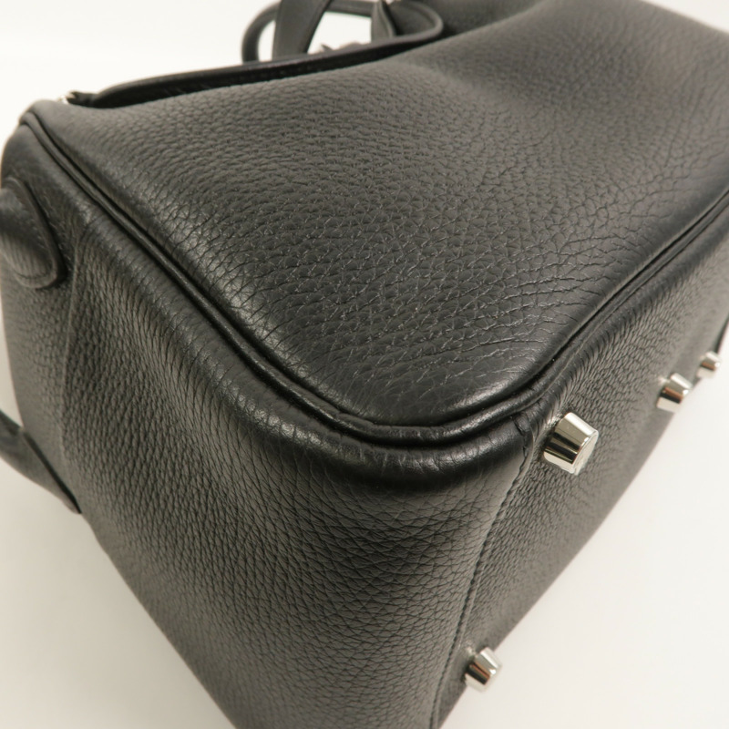 HERMES Clemence皮革Lindy 26手挽肩背兩用袋Noir-10