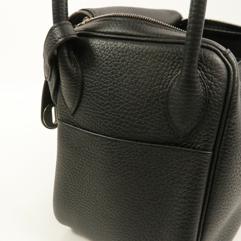 HERMES Clemence皮革Lindy 26手挽肩背兩用袋Noir-15
