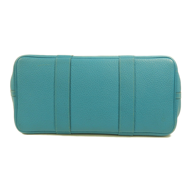 HERMES Clemence皮革Garden Party PM手挽袋Turquoise-3