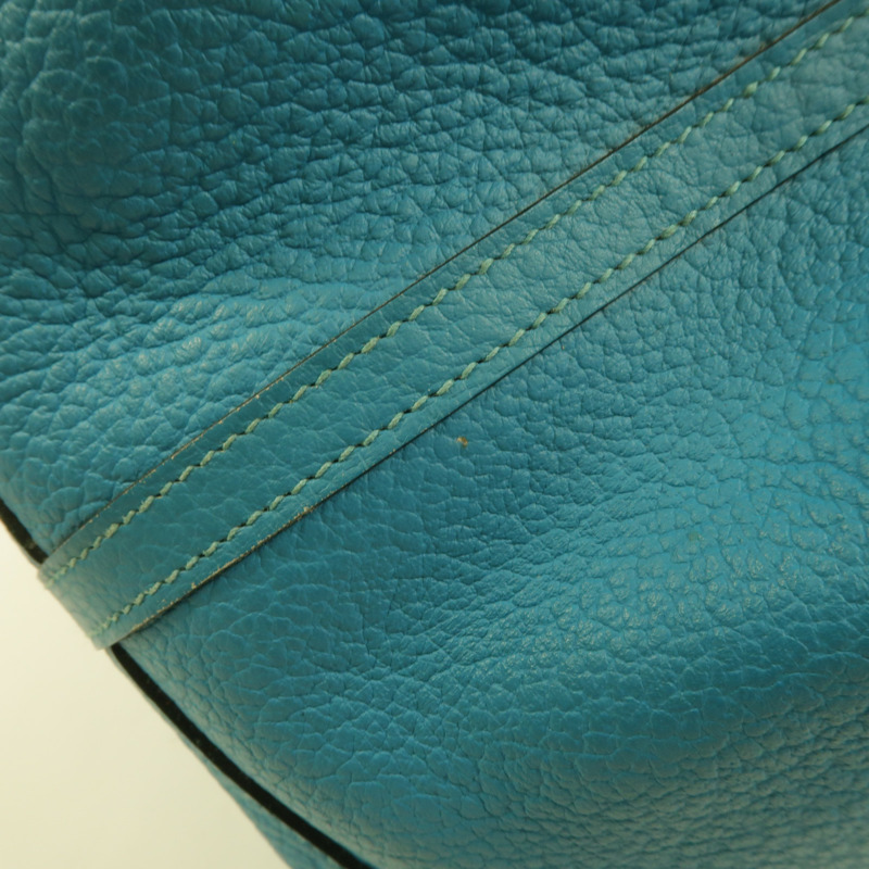 HERMES Clemence皮革Garden Party PM手挽袋Turquoise-14