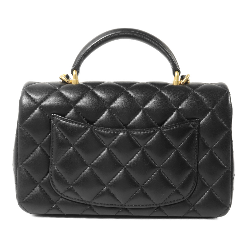 CHANEL 羊皮皮革Chain Shoulder鏈帶手挽肩背兩用袋-1