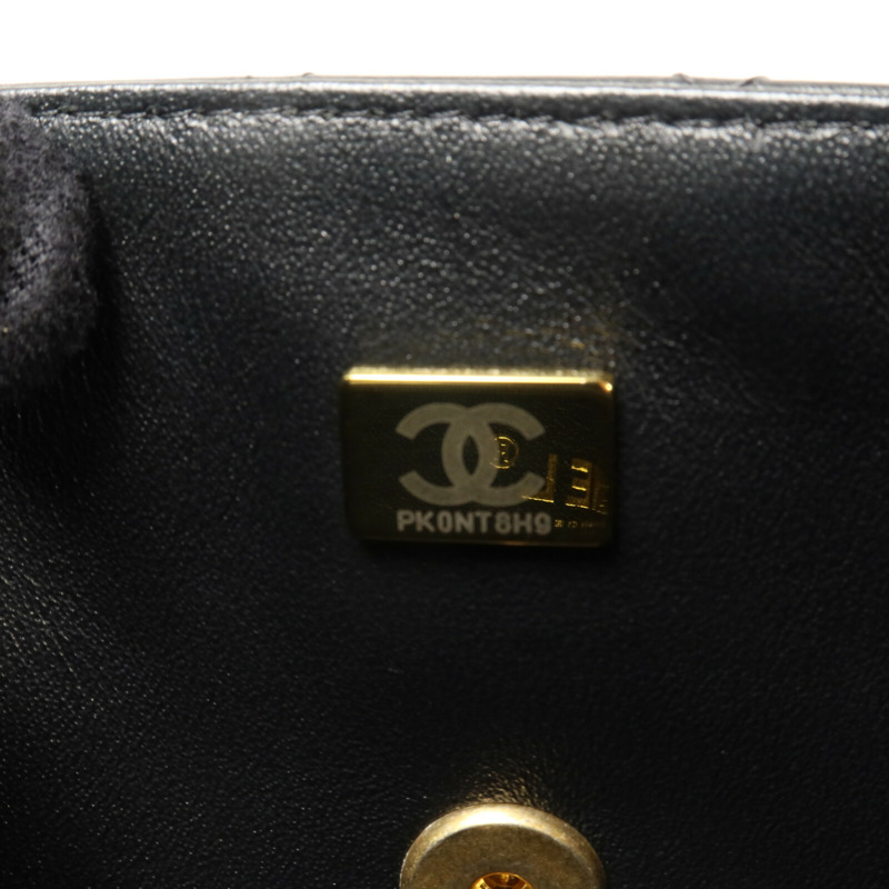 CHANEL 羊皮皮革Chain Shoulder鏈帶手挽肩背兩用袋-6