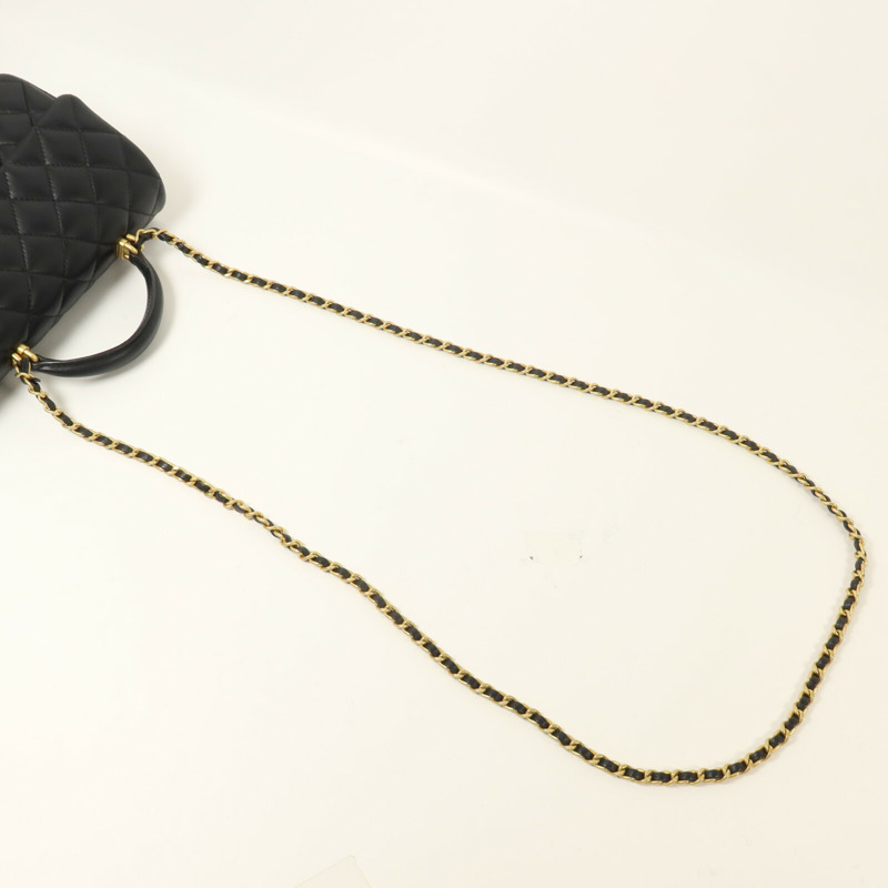 CHANEL 羊皮皮革Chain Shoulder鏈帶手挽肩背兩用袋-7