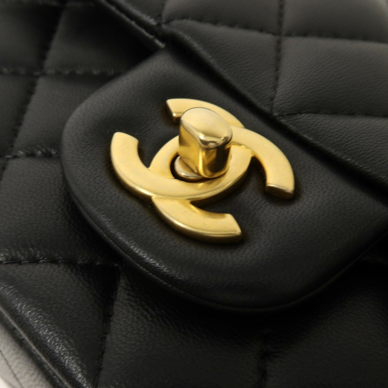 CHANEL 羊皮皮革Chain Shoulder鏈帶手挽肩背兩用袋-9