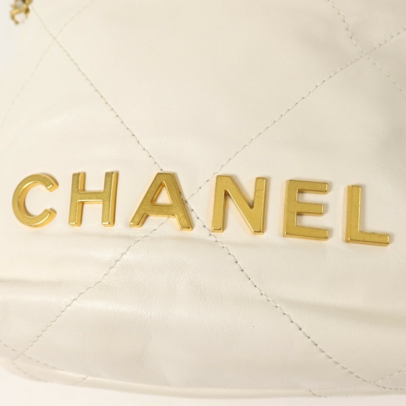 CHANEL 牛皮皮革Chanel 22 Mini鏈帶肩背袋-9